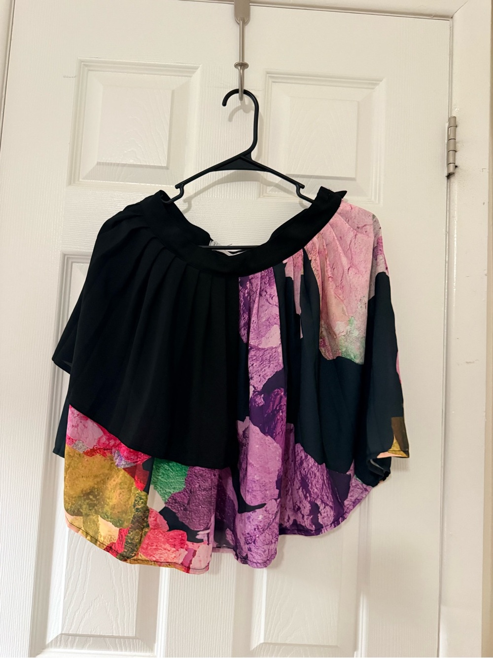 Vanessa Bruno Black Tunic with Multicolor Abstract Panels